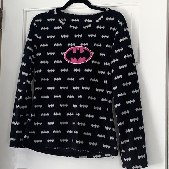 Large Batman batgirl fleece pajama top - Picture 1 of 3
